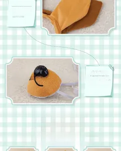 Detailed view of plush kangaroo costume set featuring soft stuffed ears and a black nose