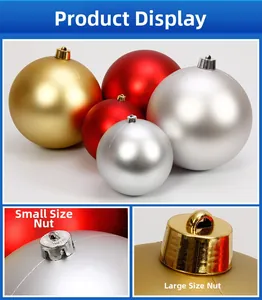 Detailed comparison of large gold and small silver hanging caps for Christmas ornaments