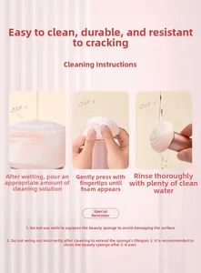 Three-step cleaning and maintenance guide for the pink marble makeup sponge puff