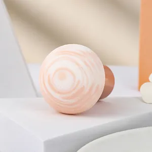 Mushroom head makeup sponge with marble orange pattern for foundation and concealer