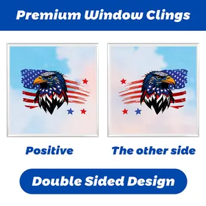 Stickers de fenêtre aigle américain double face avec vues identique avant et arrière