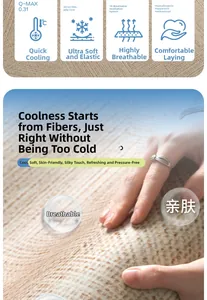 Detail of ice silk cooling mat featuring 5D gel core and Q-MAX 0.31 cool-touch technology