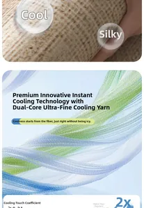 Detail of high-tech cooling ice silk fabric with ultra-fine dual-core cooling fibers