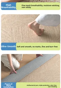 Detail of breathable ice silk rug showing smooth woven texture and vintage mesh design