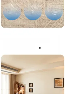 Detail of beige woven ice silk rug showing texture and easy cleaning robot compatibility