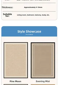 Detail of 10mm ice silk mat with French vintage pattern and woven texture for living rooms