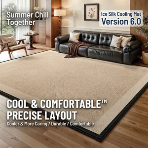 Ice Satin Cooling Carpet Living Room Rug Modern Minimalist Breathable Floor Mat Anti Slip Pet Resistant Antibacterial