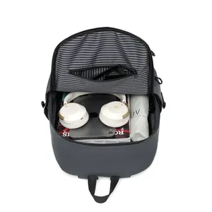 Modern waterproof laptop backpack featuring striped lining and large capacity interior