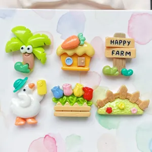 DIY colorful cartoon duck farm resin accessories for craft kits and jewelry sets