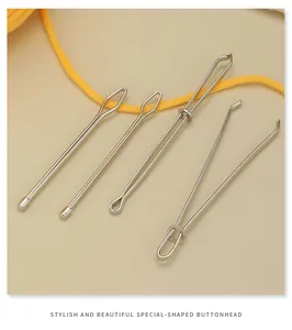 Detailed set of four stainless steel threaders and drawstring tools for sewing tasks