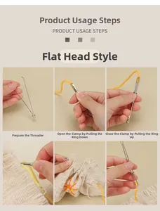 Detailed step-by-step guide for using the flat head metal drawstring threader tool