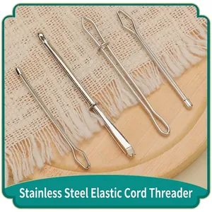 Stainless Steel Drawstring Threader Plastic Bodkin Tool For Elastic Band Replacing Sewing DIY Manual Threading Tool For Home Crafts