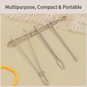 Versatile stainless steel drawstring threader tool set on a soft neutral background
