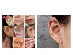 Macro detail of ASTM F136 titanium seamless piercing ring for nose and ear jewelry