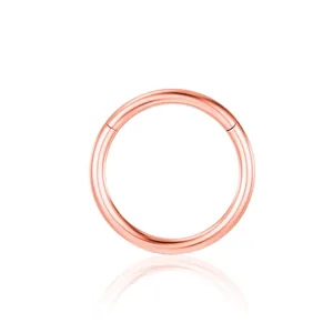Detailed view of ASTM F136 titanium rose gold seamless ring for nose and ear piercing