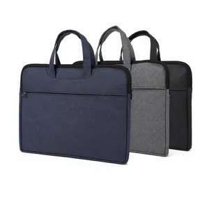 Waterproof Oxford Cloth Business Briefcase Laptop Bag Large Capacity Multi-Pocket Zippered Office Meeting Handbag For Men Women