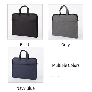 Minimalist business briefcase and laptop bag in black, grey, and navy blue colors