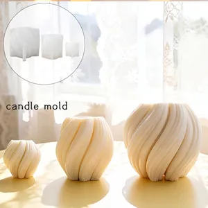Rotating Wave Silicone Mold DIY Aromatherapy Candle Plaster Casting Food Grade Texture Simple Home Decor