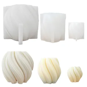 Three-tier spiral wavy silicone mold set for DIY candles and home decor ornaments
