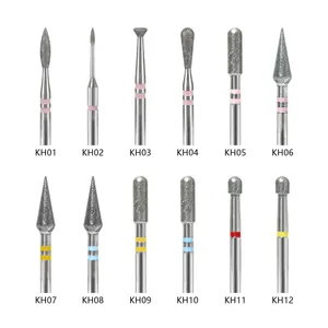 Professional 12-piece diamond nail drill bits set for Russian manicure and cuticle removal