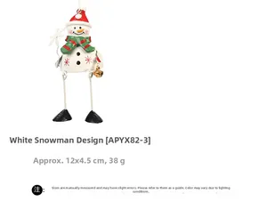 Detailed view of metal snowman ornament with dimensions showing 12x4.5cm and 38g