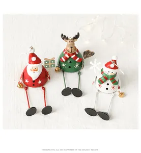 Three-piece metal Christmas charms set featuring Santa Reindeer and Snowman designs