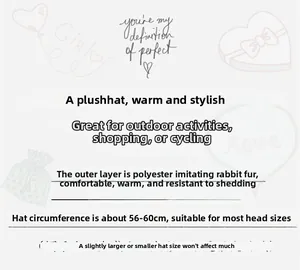 Polyester faux rabbit fur aviator hat with 56-60cm circumference and warm lining