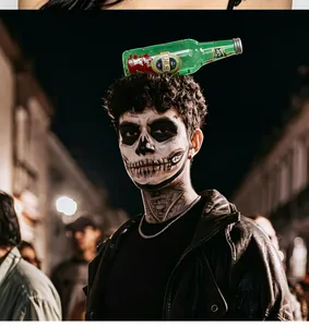 Halloween bloody beer bottle headband for horror party costumes and zombie makeup look