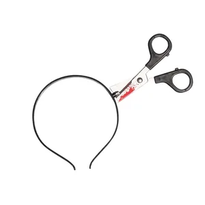 Halloween bloody scissors headband party prop with realistic gore for zombie costumes