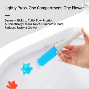 Blauwe bloem toilet reinigingsgel stempel voor geurbestrijding en frisheid in de wc