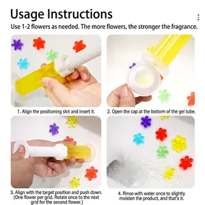 Roterende geldispenser voor toiletverfrisser bloemen in diverse heldere kleuren