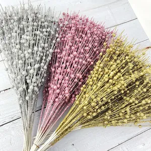 43cm artificial glitter berry stems in silver pink and gold for Christmas decor