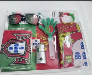 5-piece Portugal football fan kit including scarf, sunglasses, face paint, and clapper