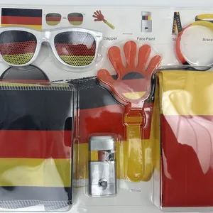 Germany fan cheer set with sunglasses, face paint, clapper and scarf for soccer fans