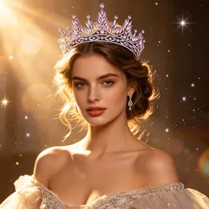 Luxury Bridal Crown Tiara Alloy Rhinestone Crystal Marquise Hair Accessories For Women Wedding Pageant Party Princess