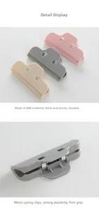 Macro detail of wave-shaped food bag sealer clips with strong metal spring and ABS material