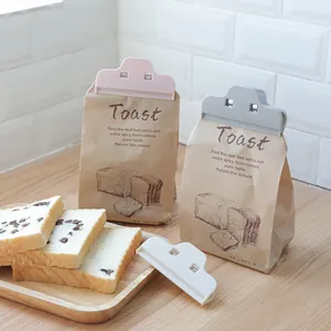 Minimalist food sealing clips for snack bags in pink grey and white colors