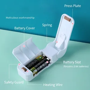 Tragbares Mini-Heißsiegelgerät für Plastiktüten mit kompaktem weißem ABS-Gehäusedesign