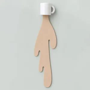Creative spilled coffee bookmark made of premium leather with a minimalist cup design