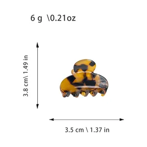 French vintage tortoiseshell hair claw clip with size dimensions for women's hair styling