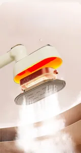 Detail view of dual heating system producing powerful dry steam from the iron soleplate