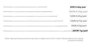 S925 silver long threader earrings size chart showing lengths from 8cm to 20cm
