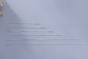 Detail view of six tiered S925 silver threader earrings with sleek box chains in various lengths