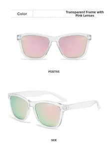 Detailed front and side view of 8580 polarized sunglasses with transparent frames