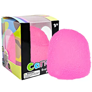 Pink granular stress relief ball toy with English packaging for kids over three years