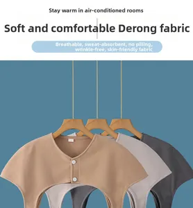 Three Dralon thermal shoulder wraps in khaki and grey showing collar buttons and texture