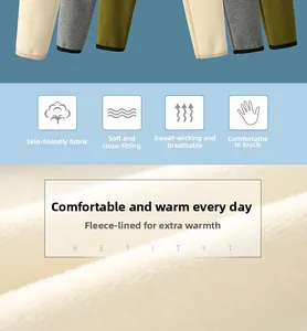 Détail de la doublure polaire et des leggings thermiques multicolores pour l'hiver