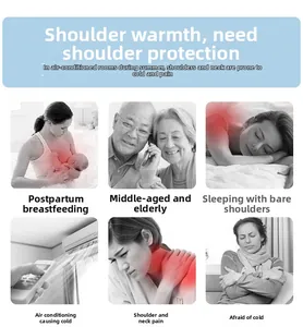 Detail view of shoulder warmer applications for sleeping, breastfeeding, and cold relief