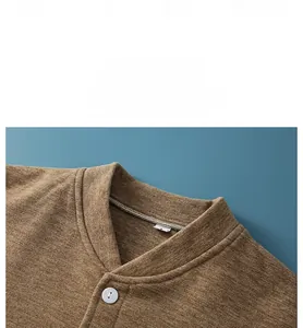 Macro view of V-neck button closure and premium knitted fabric on thermal shoulder wrap