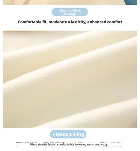 Détail macro de la doublure en polaire pelucheuse et du col rond pour l'épaulière thermique